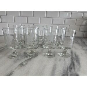 Georg Jensen Cocktail Glasses Endangered Species Etched Animals Set Of 6